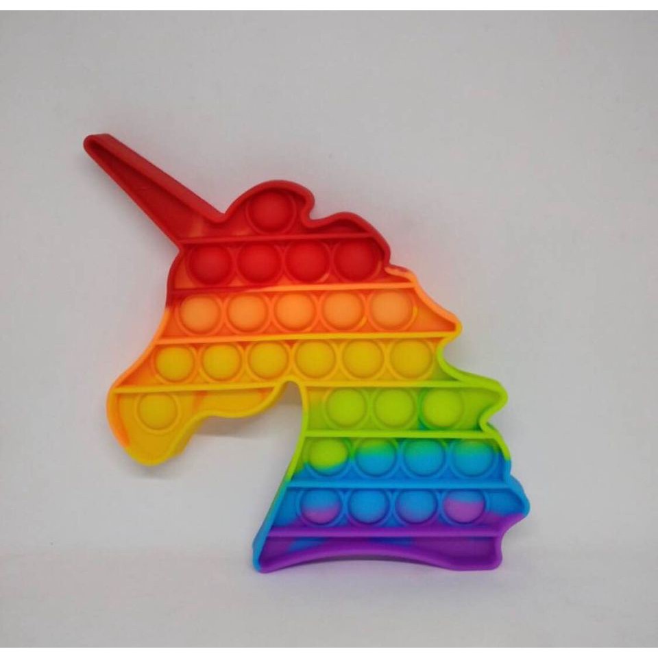 Pop it rainbow dan polos bonus kelereng-unicorn rainbow