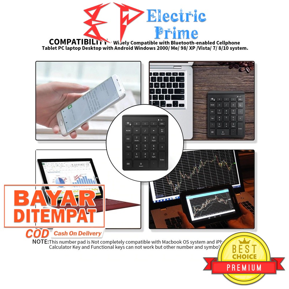 Keypad Mini Numeric Keyboard AVATTO Numpad PC Laptop Bluetooth kalkulator Tablet