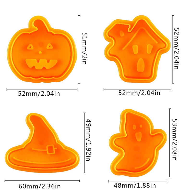 (Home Queen) Cetakan Kue / Biskuit Bentuk Labu halloween Bahan Plastik