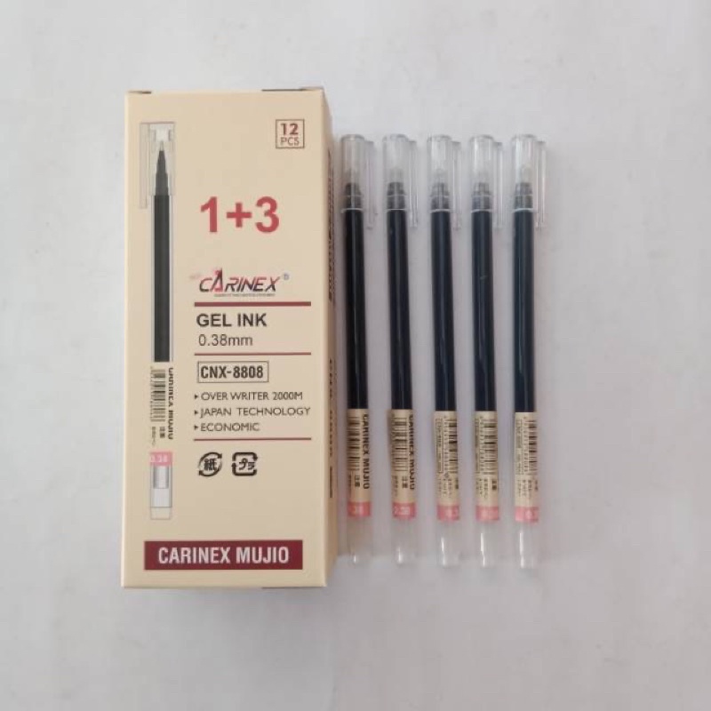 

Pulpen pen gel ink carinex mujio 0.38mm