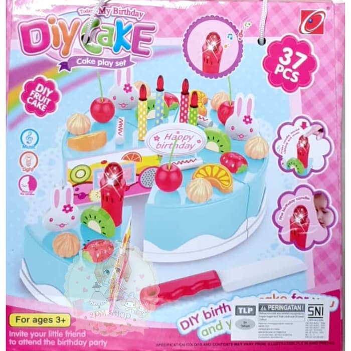 DIY CAKE 37PCS MINI BIRTHDAY CAKE - MAINAN POTONG KUE -KADO ULTAH ANAK