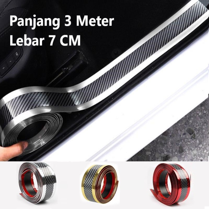 List Metal Carbon 5D Lebar 7cm x 3m | Stiker Lip Lis Bumper Sill Plate