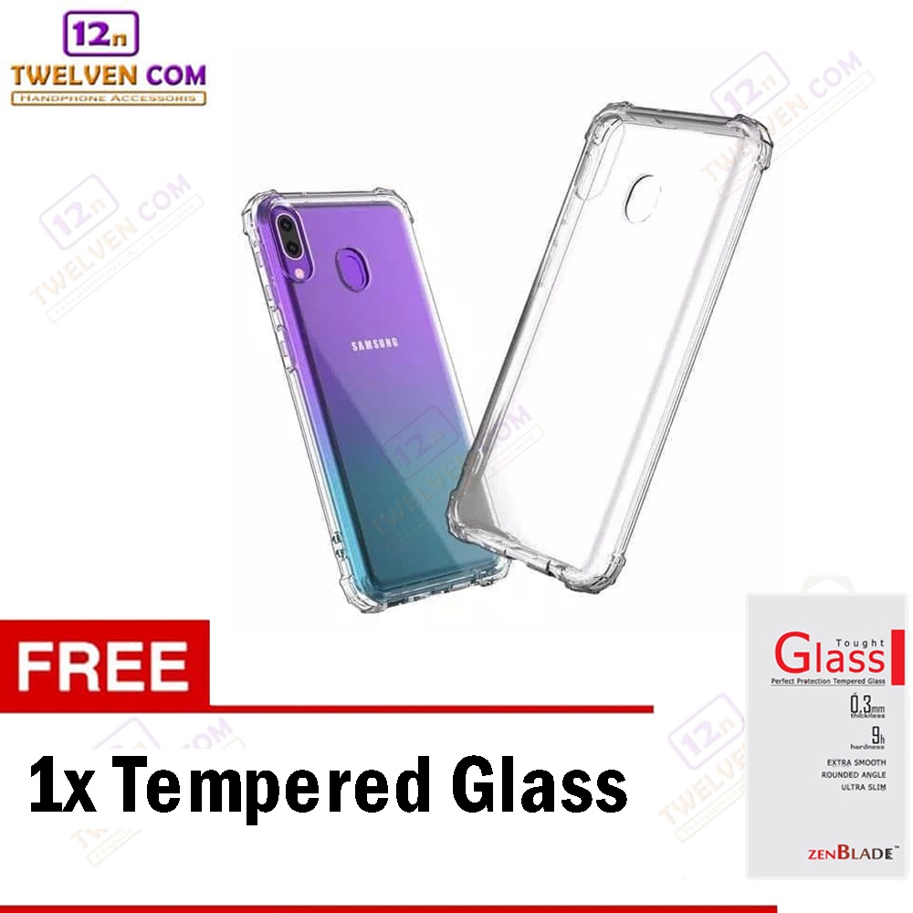 [FLASH SALE] Case Anti Crack Anti Shock Softcase Samsung A20 - Free Tempered Glass