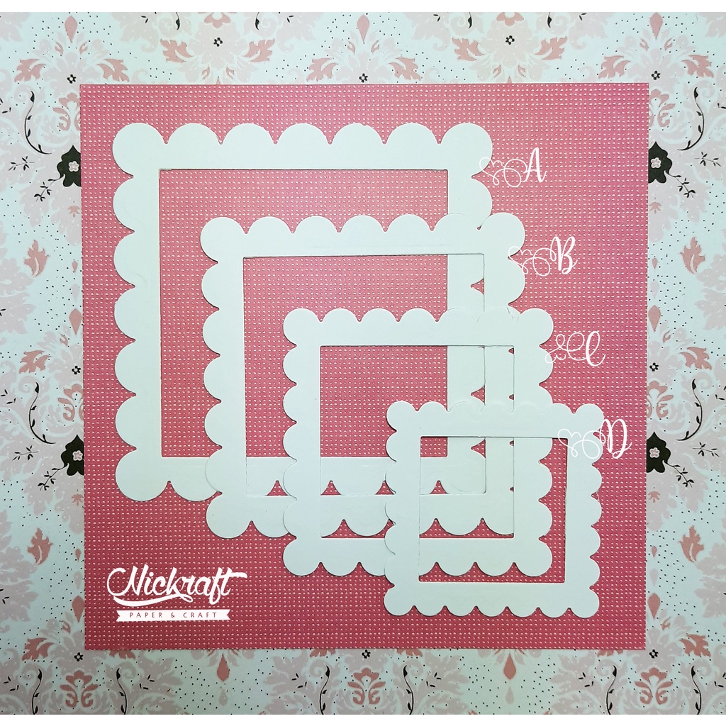 

SCALLOP SQUARE FRAME - BAHAN SCRAPBOOK KERTAS LABEL KOTAK PERSEGI