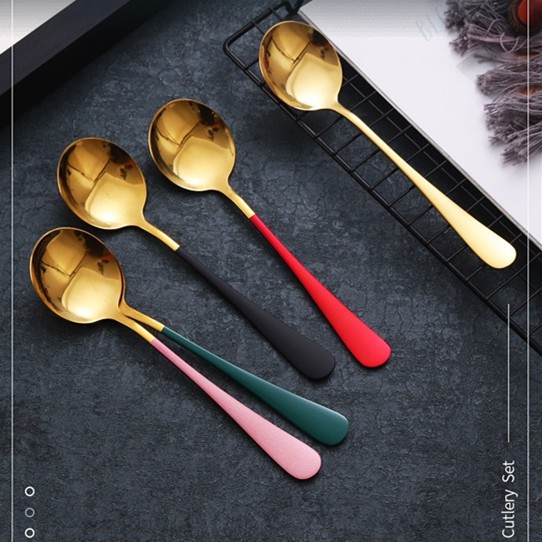 Sendok Makan Bulat Ala Korea - Sendok Makan Koreaa - Sendok Dessert Ala Korea