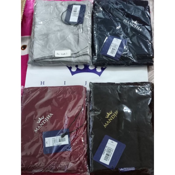 Mandjha4Pcs Ivan Gunawan Scarf Polos Hitam,Navy,Maroon Red, Abu Muda