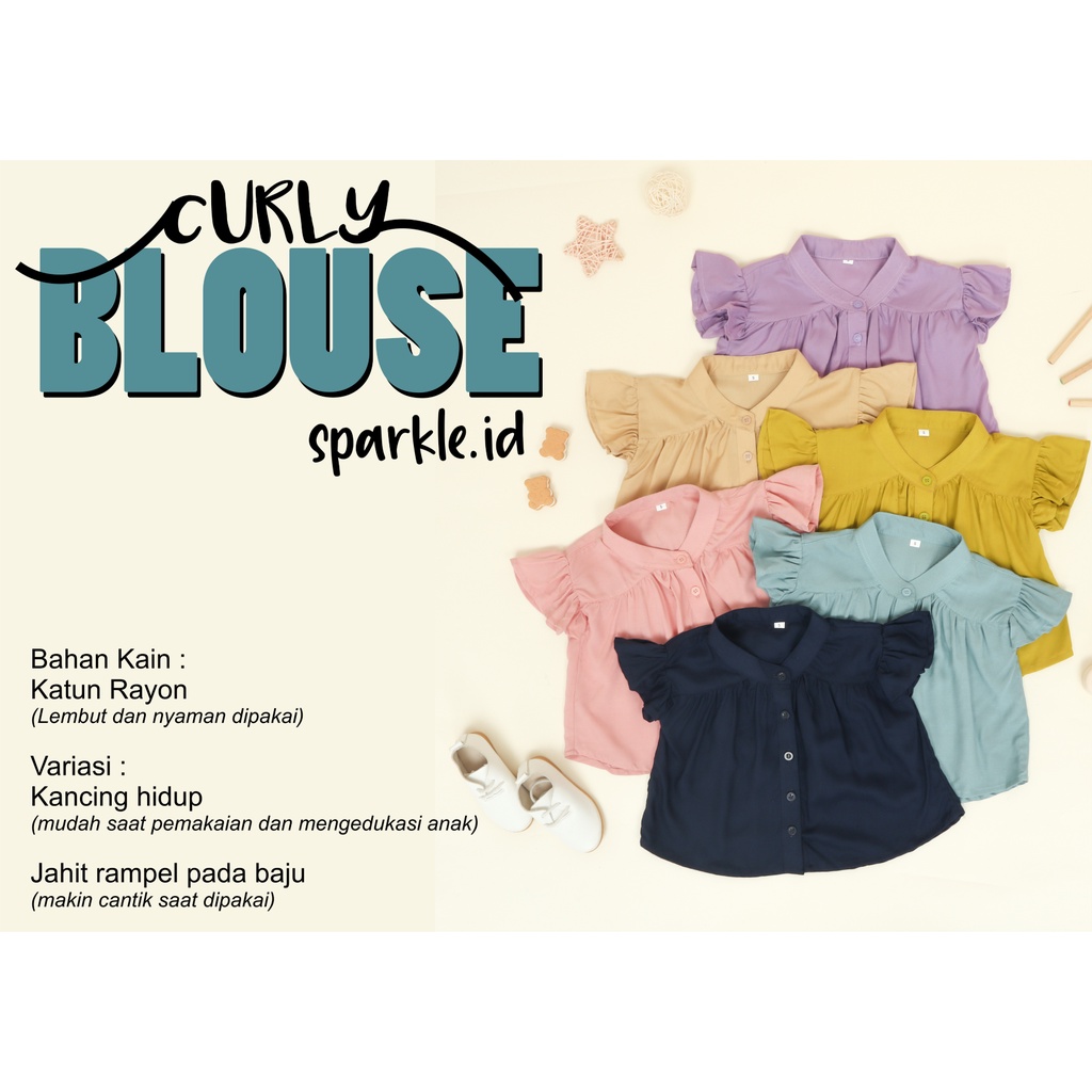 CURLY BLOUSE / ATASAN ANAK / BLOUSE ANAK 1 - 10TH / kemeja anak perempuan