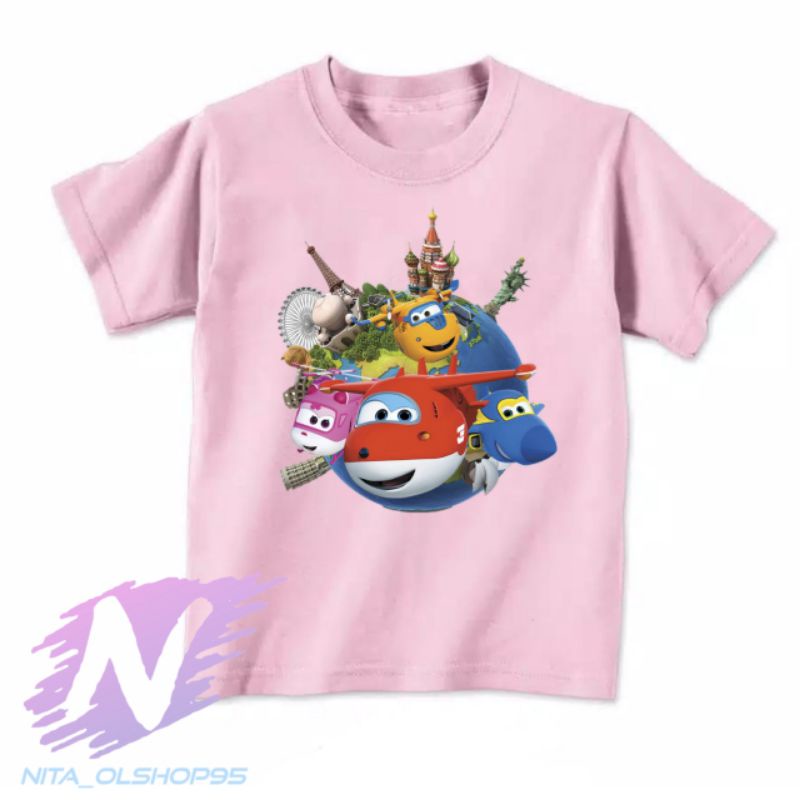 baju kaos anak karakter baju superwings word