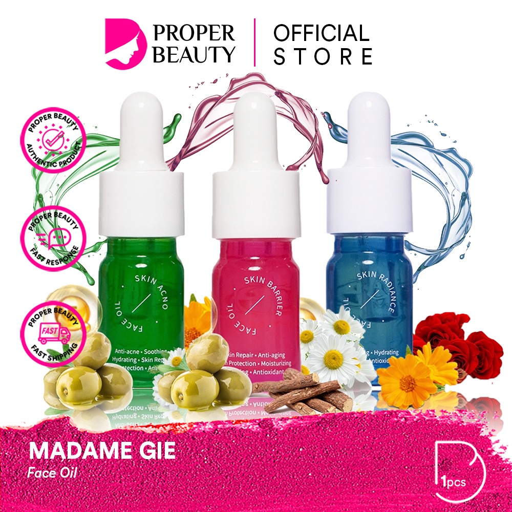 MADAME GIE Face Oil Indonesia / Skincare Skin Barrier Radiance Acno / Repair Anti Aging Brightening Hydrating Acne Soothing / Facial Wash Toner Serum Sunscreen Cream Mask Body Lotion Moisturizer / Cosmetic Cushion Lipstick Lipill Lip Tint Balm Netizen / P