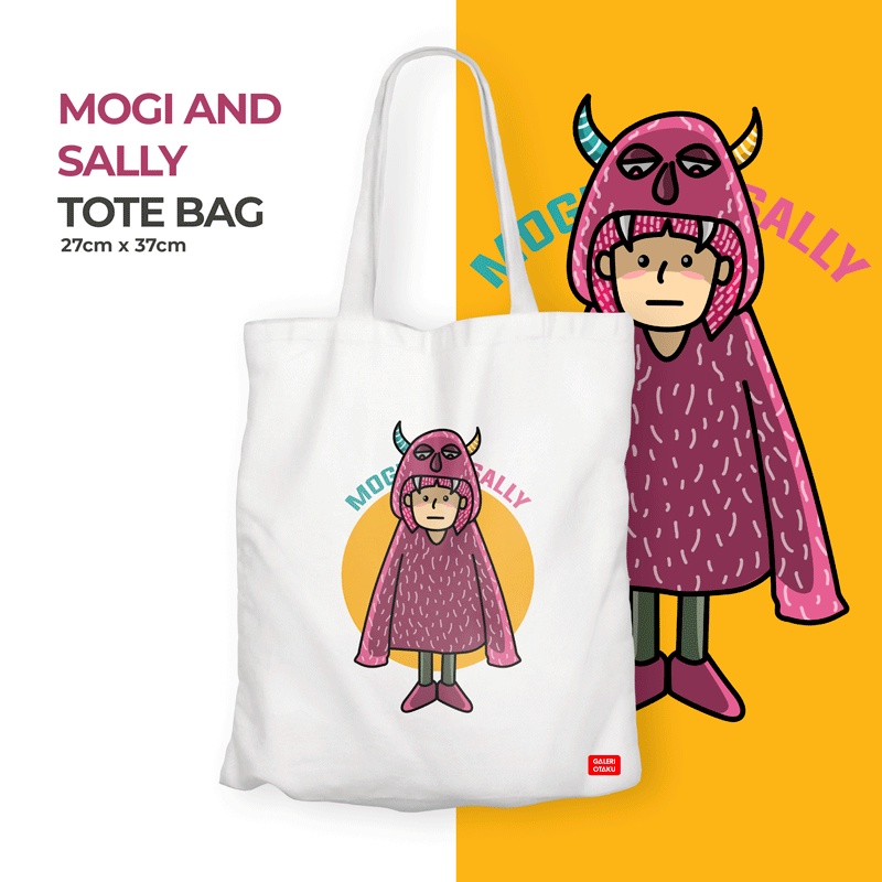 (SALE) TOTEBAG KANVAS ORIGINAL MOGI AND SALLY / TOTEBAG ANIME / TOTEBAG ORIGINAL DESIGN BY GALERI OTAKU