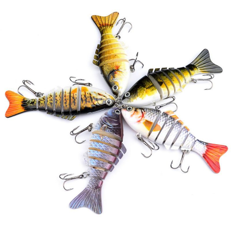 Umpan pancing lure segmented swimbait 7 bagian segmen lure bait impor proberos