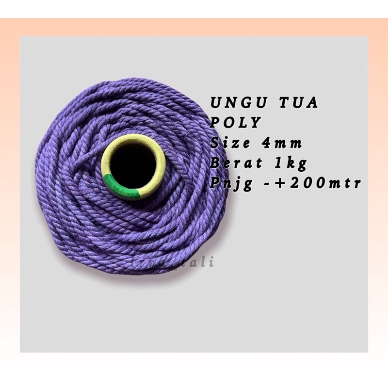 Tali katun warna UNGU TUA POLY 1kg