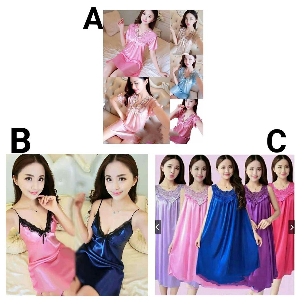 Baju Tidur Wanita Bahan Satin Murah