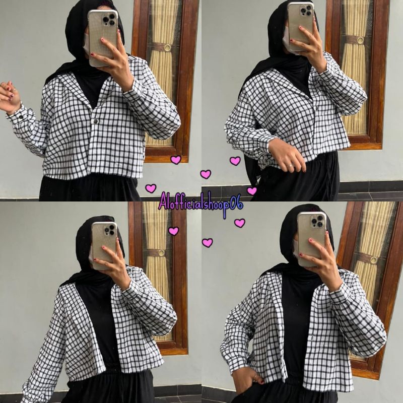 CROP TOP FLANEL / KEMEJA FLANEL WANITA / KEMEJA CROP / KEMEJA WANITA TERBARU-4