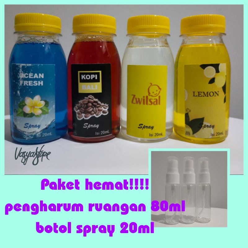 REFILL PENGHARUM RUANGAN VLEO SCENT 80ML DAN BOTOL KOSONG SEMPROT 20ML PARFUM MOBIL MURAH Refill