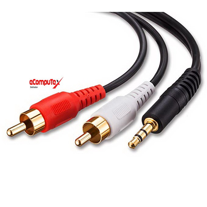 CABLE AUDIO JACK 3.5 TO RCA-2 TRANSPARAN 1.5M GOLD PLATED