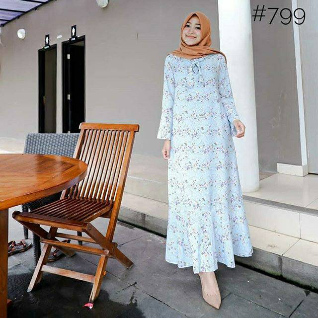 NENINA Gamis wolfis import motif bunga
Kode: #799