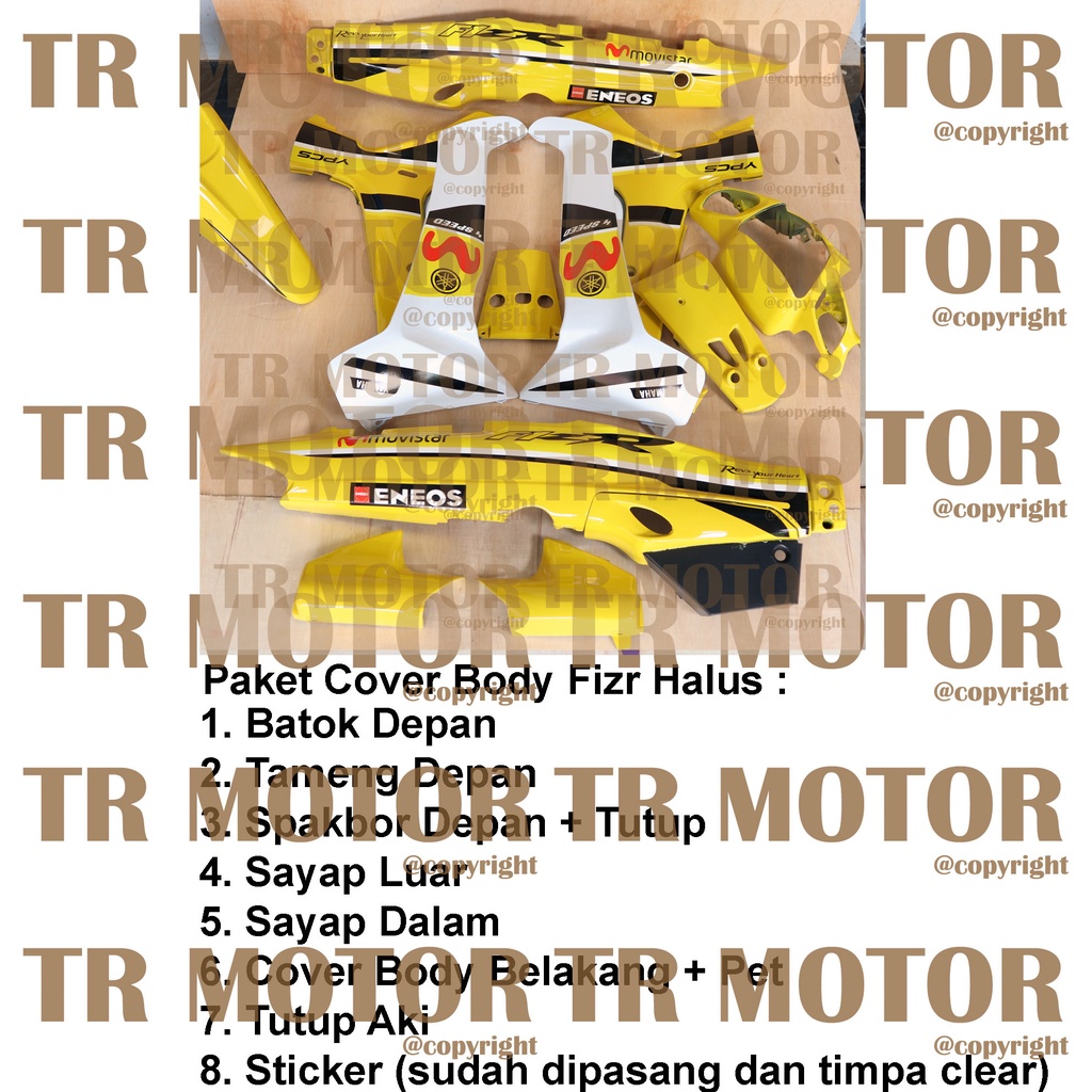 Cover Body Fizr F1zr Movistar Kuning Full Set Halus Cover Bodi Yamaha Fiz r