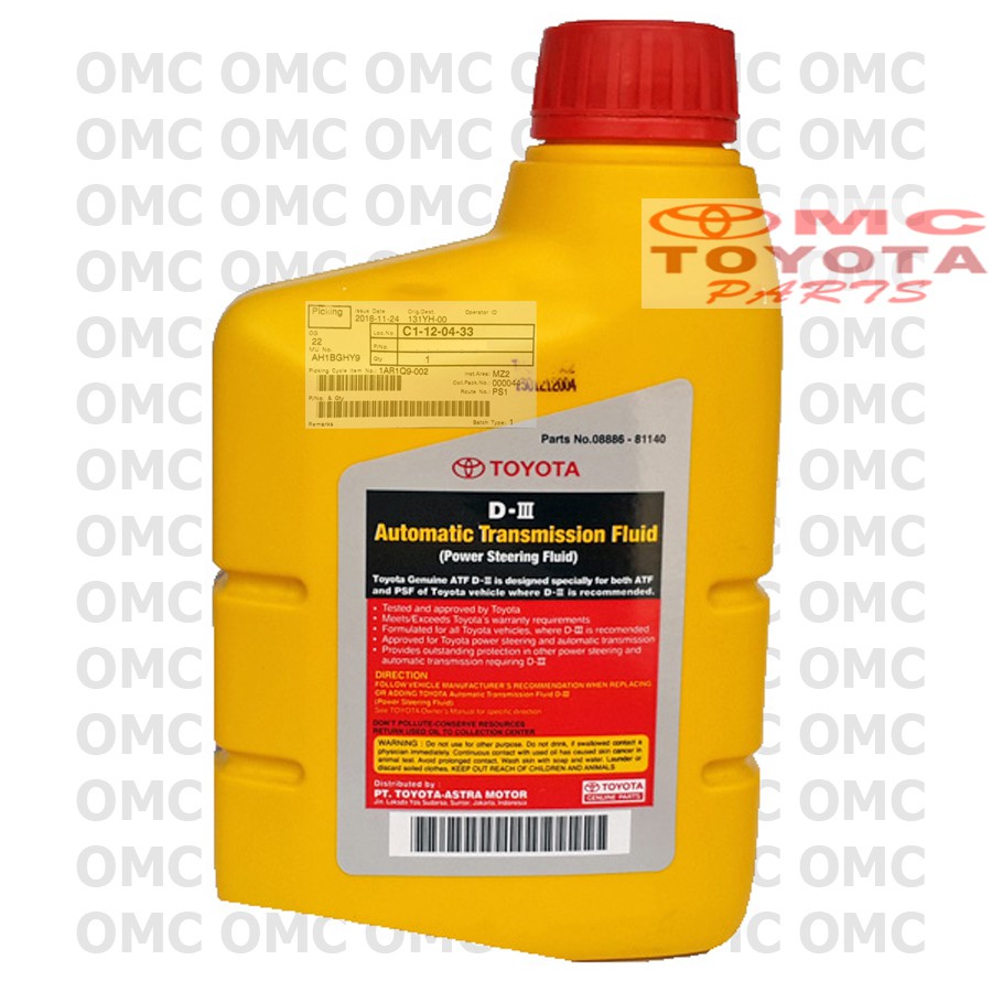 Minyak Power Steering Fluid Oil Oli Transmisi Matik ATF 08886-81140
