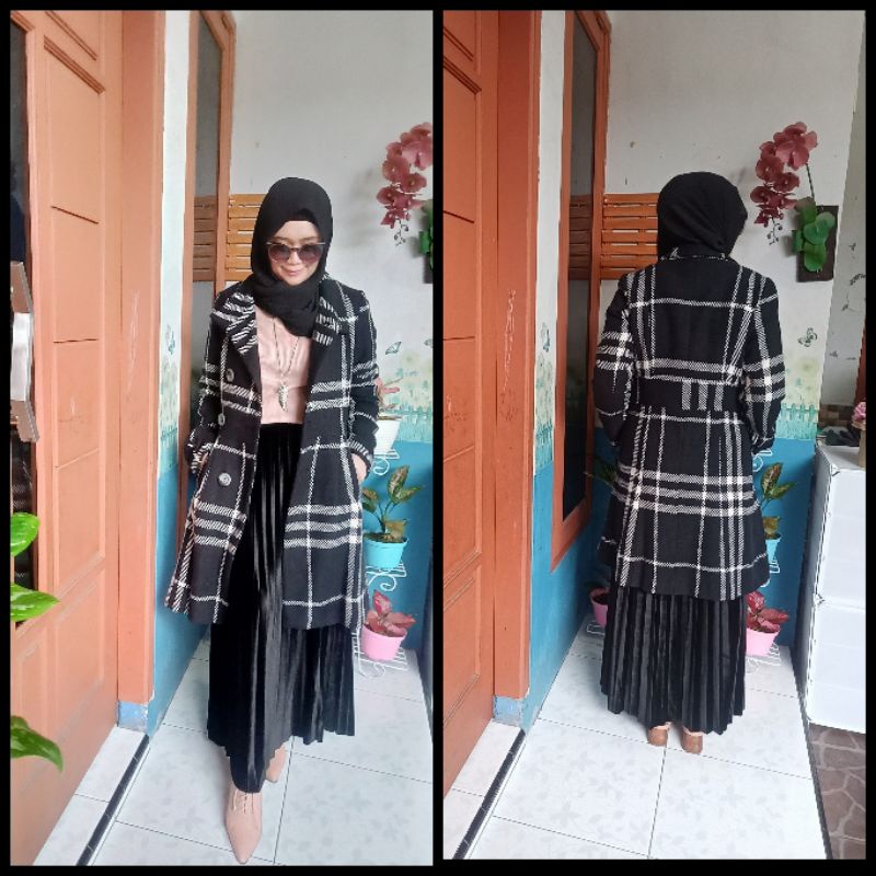 TWEED LONG COAT MOTIF