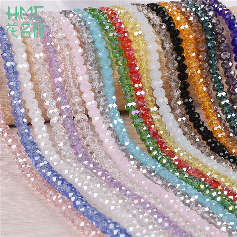 Grosir 125 Pcs 4Mm Multicolor Segi Manik-manik Kaca Ceko Kristal Manik-manik untuk Perhiasan Kerajinan Jahit Aksesoris Pakaian