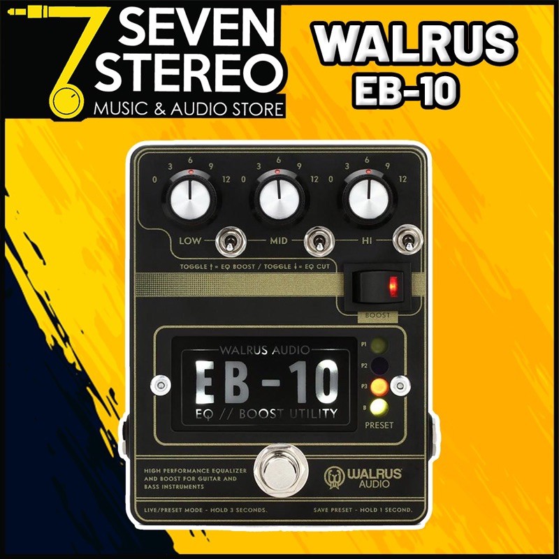 Walrus Audio EB-10 Preamp EQ Boost Guitar Effects Pedal Black