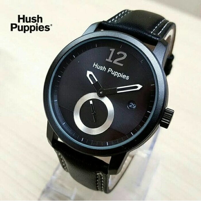 JAM TANGAN KULIT PREMIUM HUSH PUPPIES TANGGAL&amp;CHRONO DETIK AKTIF HP01