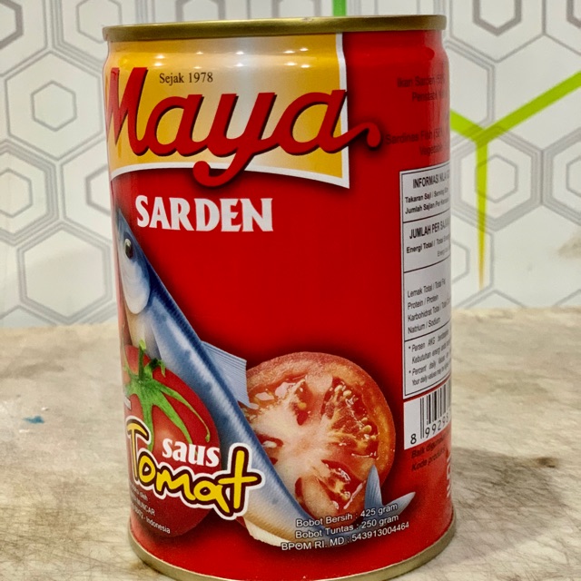 

Sarden MAYA SAUS TOMAT KALENG BESAR 425 GRAM