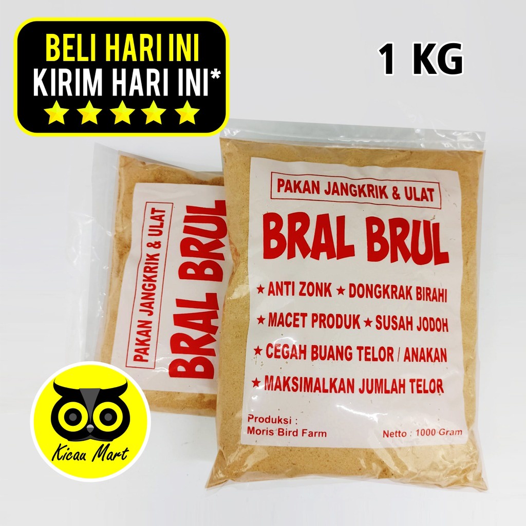 BRAL BRUL PAKAN JANGKRIK 1 KG MAKANAN NUTRI JANGKRIK BRALBRUL MAKANAN PROTEIN ULAT PAKAN INDUKAN MURAI BATU ANIS KACER GACOR