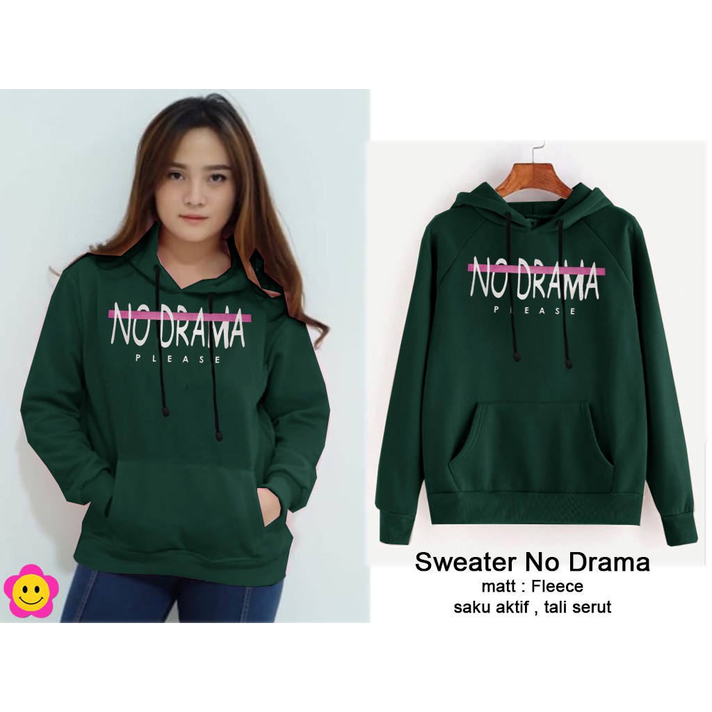 Sweater No Drama - Logo Smile (LS) - Ukuran XL - Matt Fleece