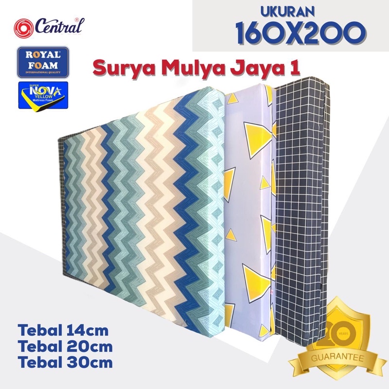 Kasur Busa Royal Foam & Central Foam uk 160x200 BERGARANSI Kasur NO.2  Super Nova Yellow bukan INOAC