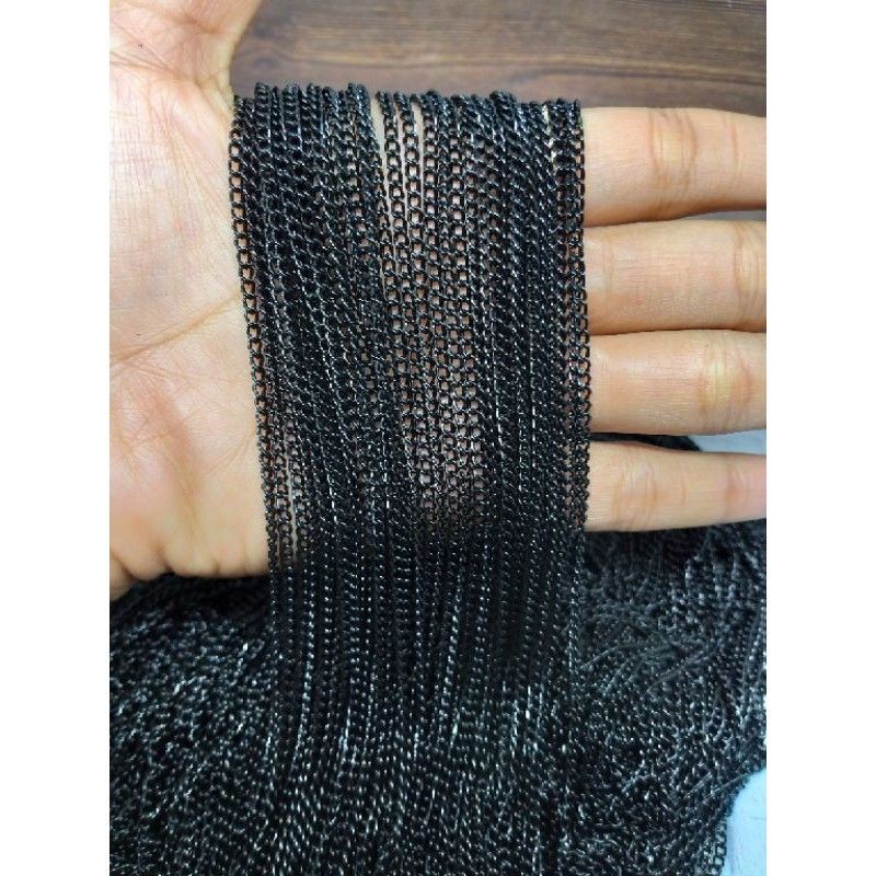 RANTAI BERAS ULIR 0.7 HITAM PERMETER | RANTAI BAHAN CRAFT