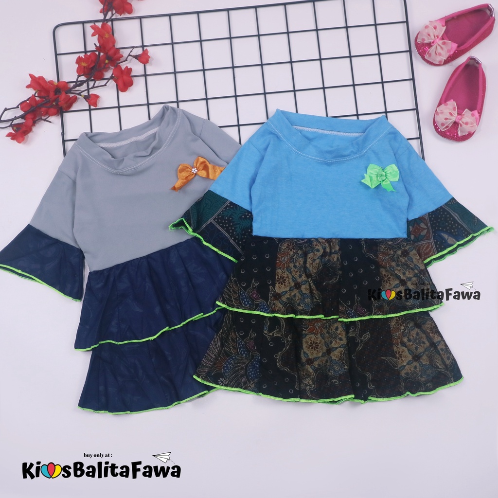 Dress Syifa uk Bayi 3-12 Bayi / Dres Lengan Panjang Murah Gaun Pesta Baju Baby Perempuan Grosir