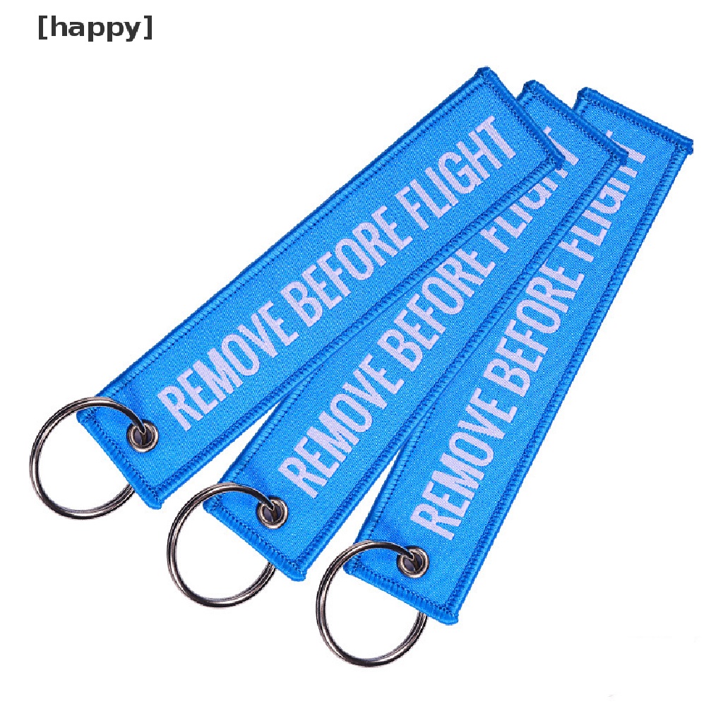 Gantungan Kunci Tulisan Remove Before Flight Bahan Polyester Ukuran 13x3cm