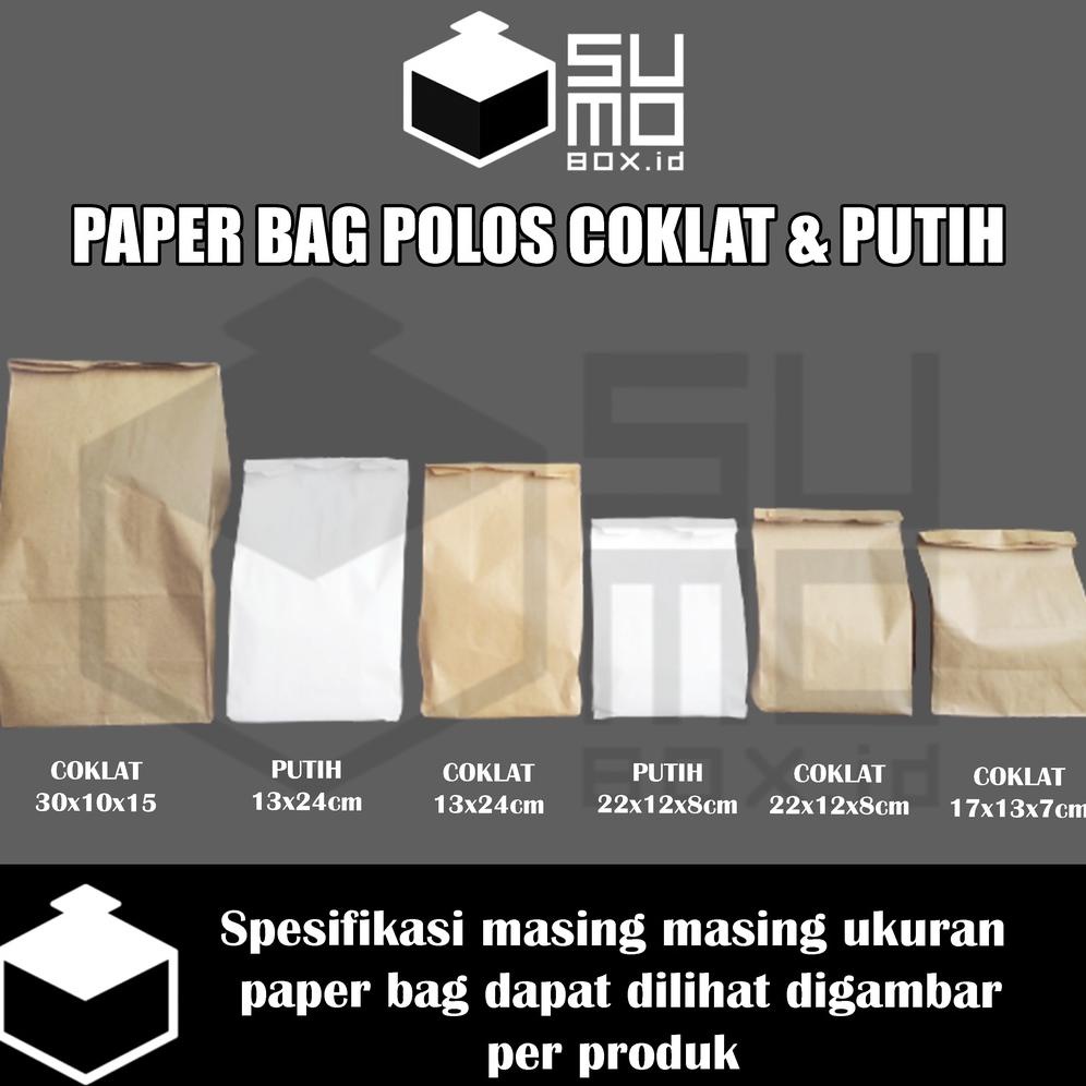 

KANTONG Paper Bag Polos Putih & Coklat / Kantong Kertas Bungkus Roti Gorengan Aksesoris [ECER]