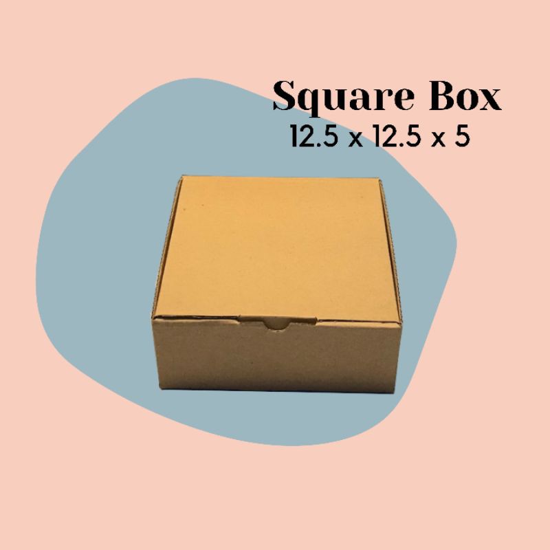 

SQUARE BOX // KARDUS DIE CUT KARTON COKLAT PACKAGING 12.5x12.5x5 // DUS OLSHOP MURAH // KEMASAN DUS
