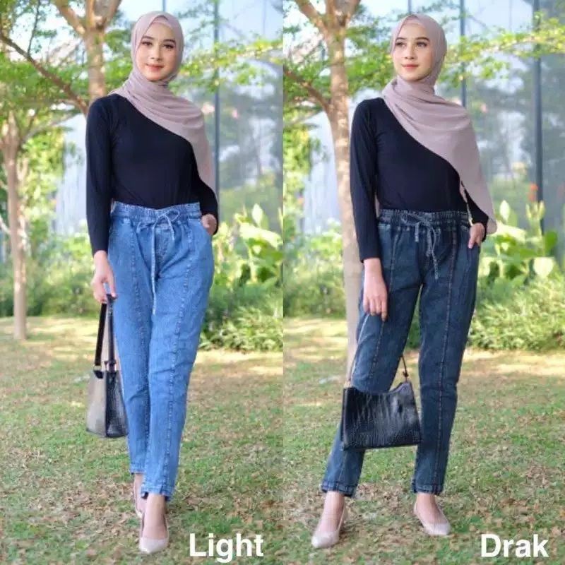 CELANA BOYFRIEND JEANS SNOW WANITA / JEANS SNOW BOYFRIEND WANITA JUMBO