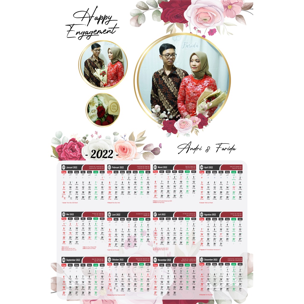

[FREE DESAIN] Kalender 2022 Tema Lamaran / Kalender Dinding / Kalender