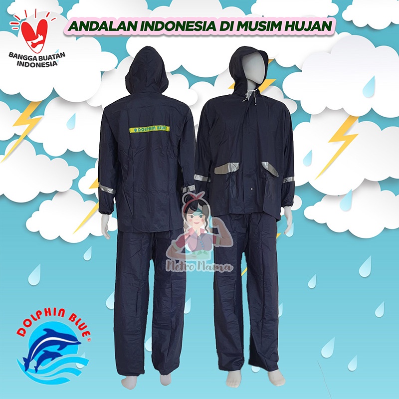 Jas Hujan Jaket Celana DOLPHIN SPACY Scotchlight 961 BIG SIZE XXL