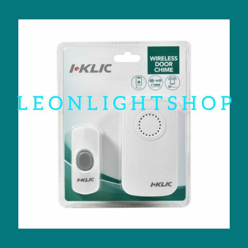 ACE HARDWARE I-KLIC BEL PINTU RUMAH NIRKABEL/WIRELESS DOORBELL/BEL RUMAH WIRELESS/SINGLE TOMBOL