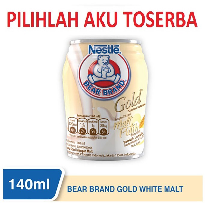 Susu Beruang Bear Brand Gold White Malt - 140 ml ( HARGA SATUAN )