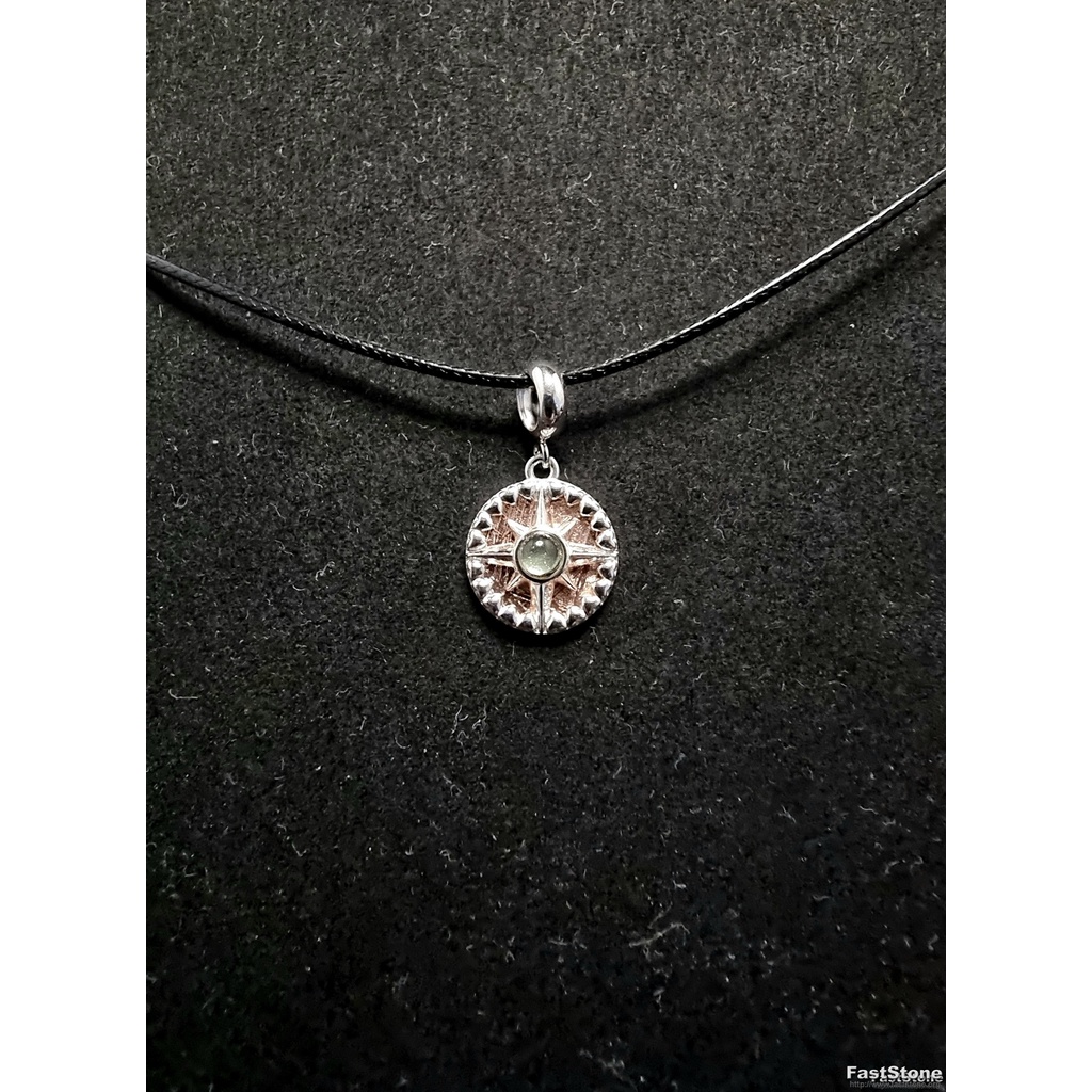 Liontin Pendant Silver 925 Meteorite Muonionalusta Moldavite 12mm M055