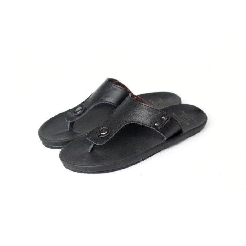 Sandal jepit Kulit Pria terbaru kasual ORIGINAL Black Cevany Clover SANDAL PRIA BAYAR DITEMPAT