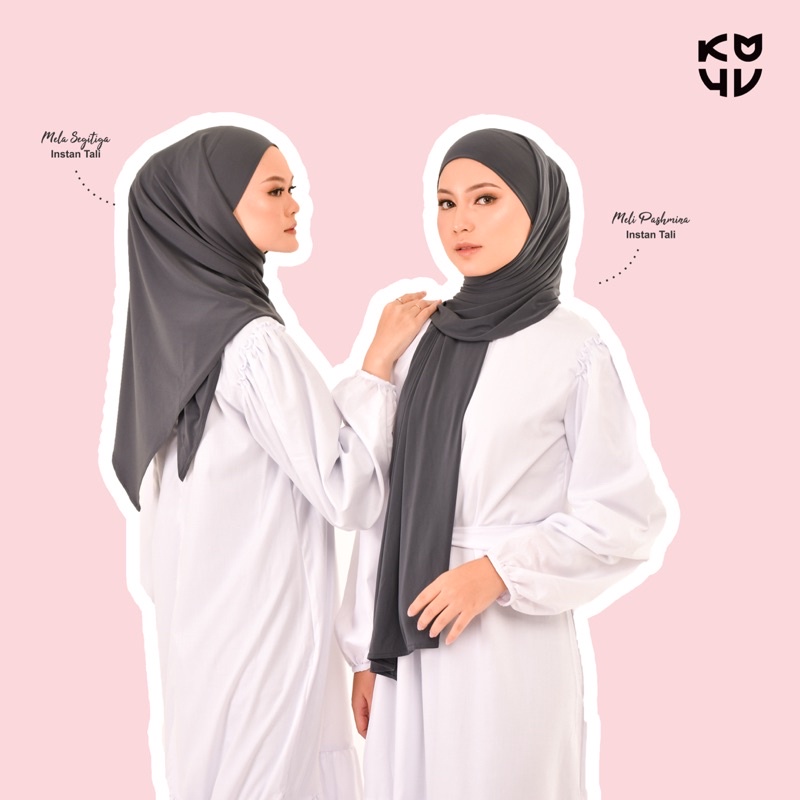 Koyu Hijab Pasmina instant Meli Premium