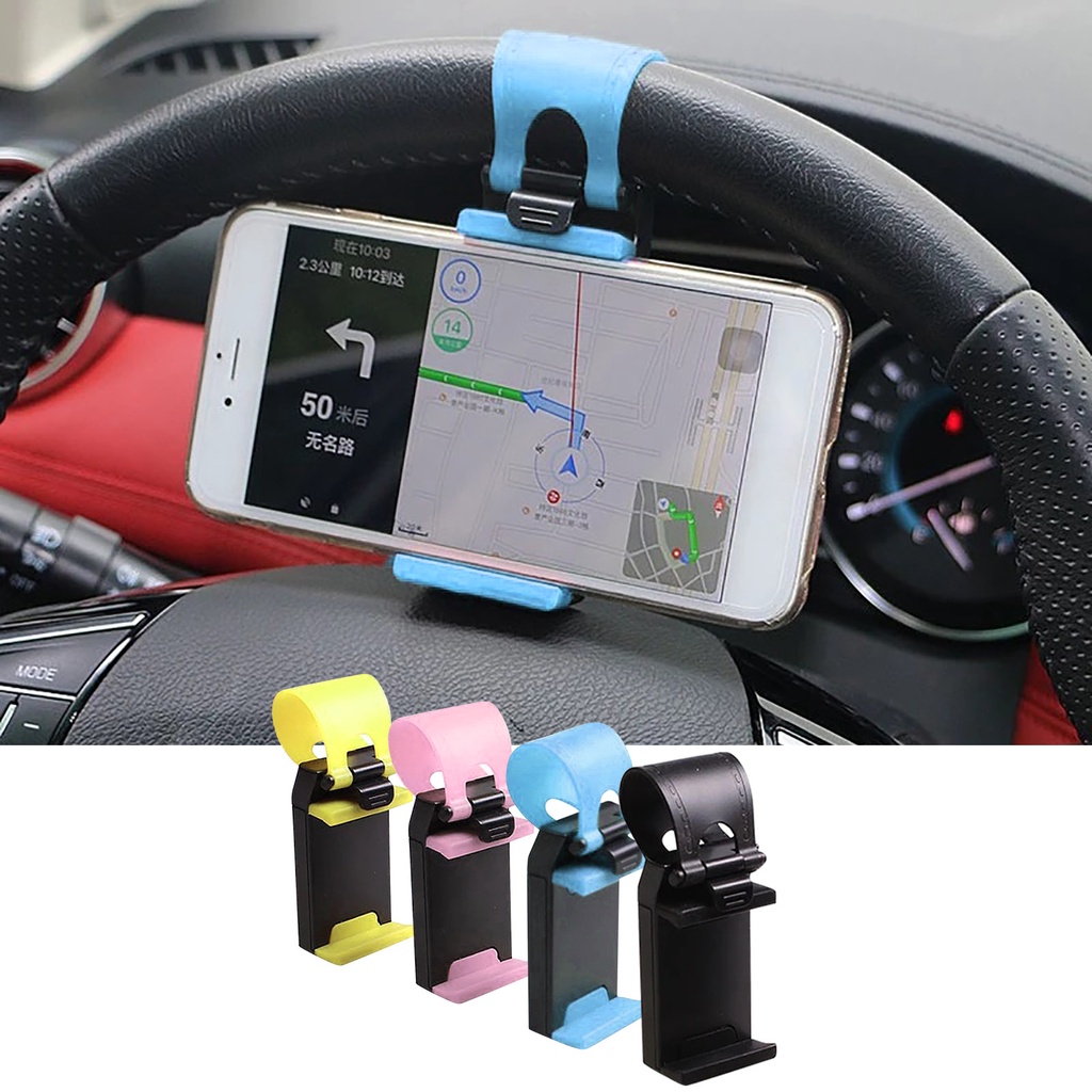 Setir Setir Mobil Universal Phone Holder Mounting Gesper Phone Holder Navigasi Steering Wheel Suku Cadang Mobil