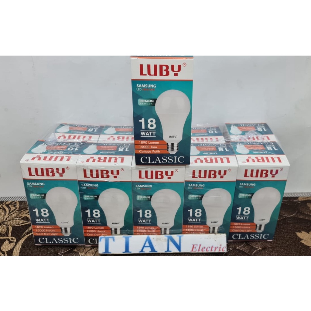 LUBY Lampu LED Classic Cahaya Putih 18 Watt