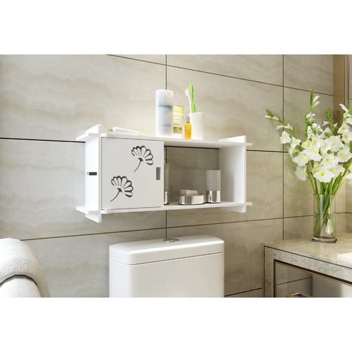 Rak Toilet Organizer WC Tissue Sabun Kloset Kamar Mandi - rak gantung