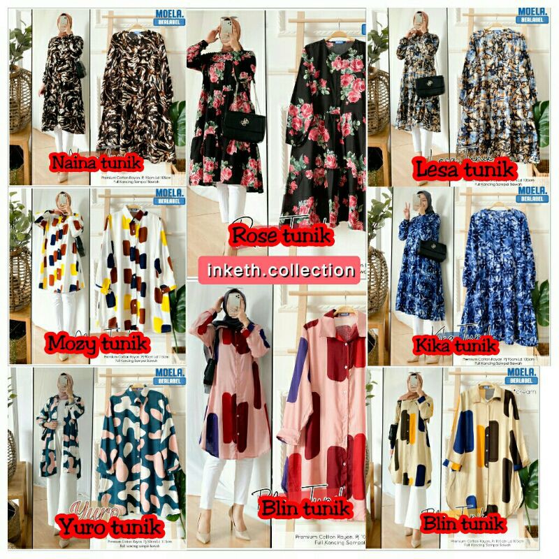 ATASAN WANITA LONG TUNIK BY MOELA/ ATASAN TUNIK/TUNIK JUMBO/TUNIK BUSUI