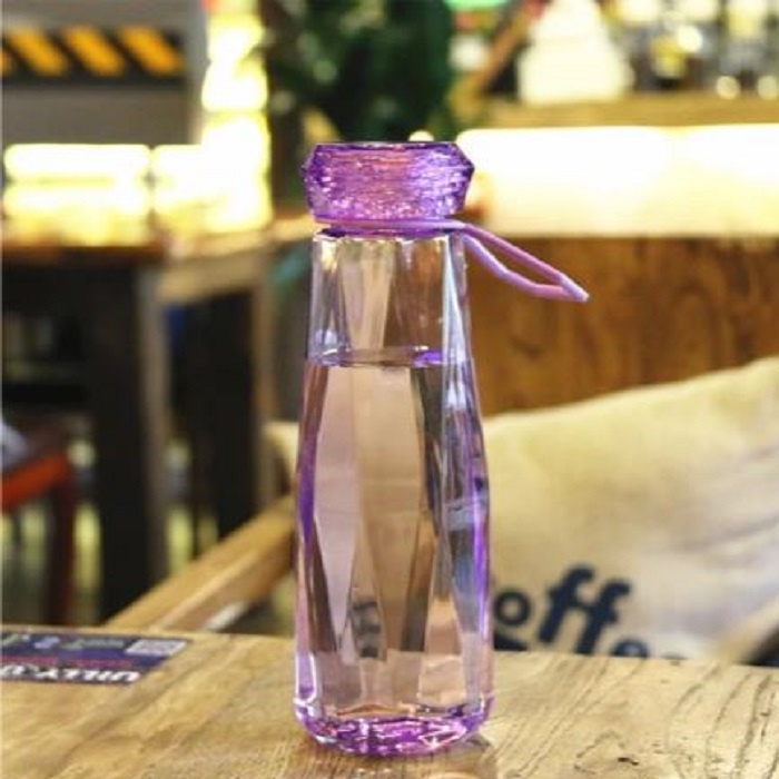 H73 Botol Minum Unik Diamond Kristal 550 ml - Botol Minum-UNGU