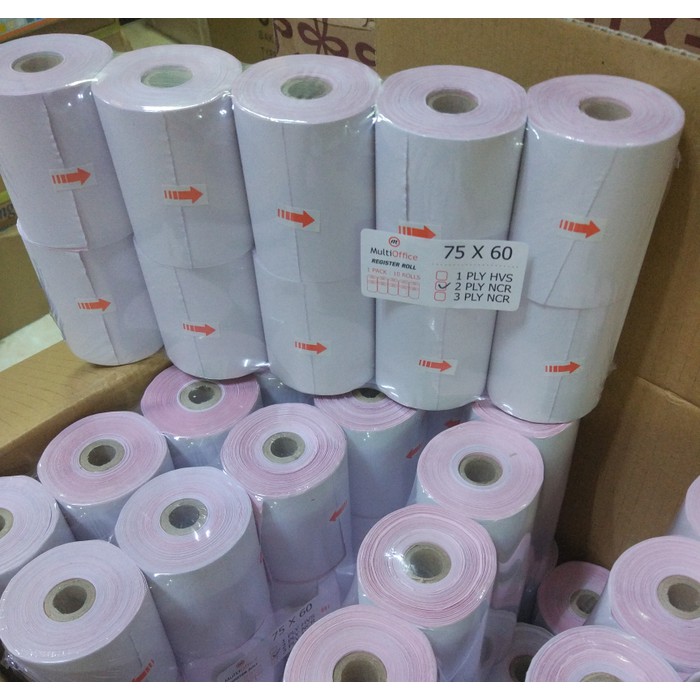 

Sy Kertas struk kasir / Kertas Roll Register / Kertas roll 75 x 60 2 ply